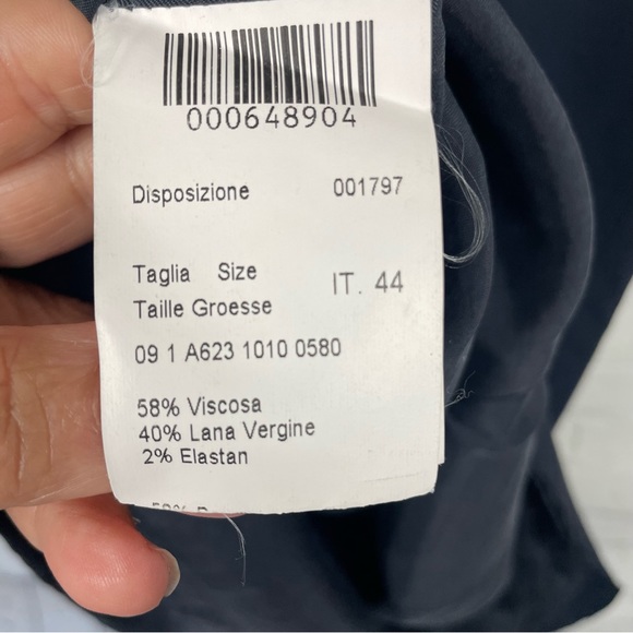 PIAZZA SEMPIONE Made in Italy Navy Blue Sleeveless Sheath Dress sz Italy 44/US 8 - Picture 6 of 7